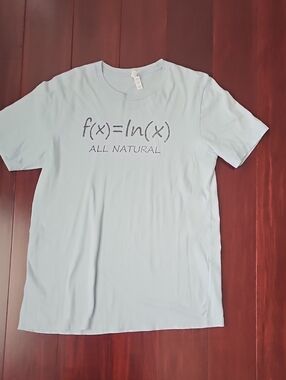 Ganni Light Blue Graphic Tee with Math Print